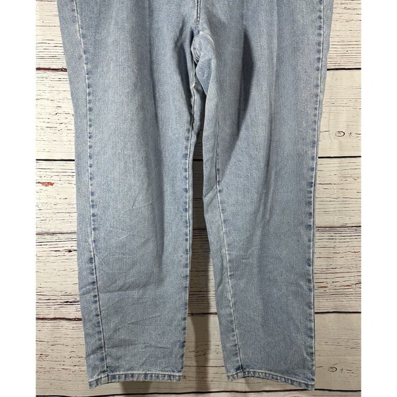 Talbots Woman Jeans Sz 20 W Plus Light Blue Wash High Rise Cotton Mom Straight - Picture 4 of 7